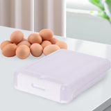 Maxbell Egg Holder Large Capacity Portable with Lid Stackable for Refrigerator White