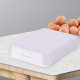 Maxbell Egg Holder Large Capacity Portable with Lid Stackable for Refrigerator White