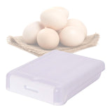 Maxbell Egg Holder Large Capacity Portable with Lid Stackable for Refrigerator White