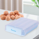 Maxbell Egg Holder Large Capacity Portable with Lid Stackable for Refrigerator Blue