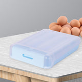 Maxbell Egg Holder Large Capacity Portable with Lid Stackable for Refrigerator Blue