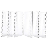 Maxbell 6 Pieces Transparent Acrylic Cake Scraper Patterned Edge Scraper for Wedding
