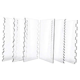 Maxbell 6 Pieces Transparent Acrylic Cake Scraper Patterned Edge Scraper for Wedding