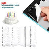 Maxbell 6 Pieces Transparent Acrylic Cake Scraper Patterned Edge Scraper for Wedding