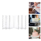 Maxbell 6 Pieces Transparent Acrylic Cake Scraper Patterned Edge Scraper for Wedding