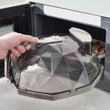 Maxbell Microwave cover Lid with Water Storage Tank Top Easily Tidy and Clean Brown