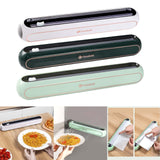 Maxbell Cling Film Wrap Dispenser Multi Functional Refillable Kitchen Storage Tool White