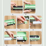 Maxbell Cling Film Wrap Dispenser Multi Functional Refillable Kitchen Storage Tool Light green