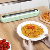 Maxbell Cling Film Wrap Dispenser Multi Functional Refillable Kitchen Storage Tool Light green
