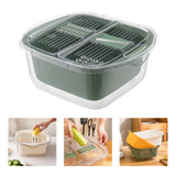 Maxbell Colander Strainer Bowl Set with Lid Kitchen Tool Vegetable Slicer Grater Green