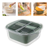 Maxbell Colander Strainer Bowl Set with Lid Kitchen Tool Vegetable Slicer Grater Green