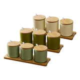 Maxbell 3 Pieces Ceramic Salt and Sugar Container for Counter Home Housewarming Gift white