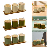 Maxbell 3 Pieces Ceramic Salt and Sugar Container for Counter Home Housewarming Gift white