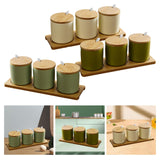 Maxbell 3 Pieces Ceramic Salt and Sugar Container for Counter Home Housewarming Gift white