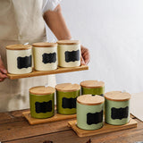 Maxbell 3 Pieces Ceramic Salt and Sugar Container for Counter Home Housewarming Gift white