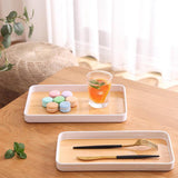 Maxbell Portable Serving Tray Dessert Tray Fruit Plate for Cookie Pastry Fruits Rectangle Medium