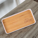 Maxbell Portable Serving Tray Dessert Tray Fruit Plate for Cookie Pastry Fruits Rectangle Small