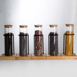 Maxbell Household Tea Display Rack Glass Bottle Spice Rack for Tea