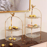 Maxbell Luxury Cake Stand 3 Tier Serving Tray Dessert Tray for Kitchen Pastry Candy 2 floors