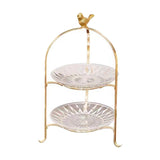 Maxbell Luxury Cake Stand 3 Tier Serving Tray Dessert Tray for Kitchen Pastry Candy 2 floors