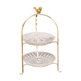 Maxbell Luxury Cake Stand 3 Tier Serving Tray Dessert Tray for Kitchen Pastry Candy 2 floors