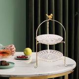 Maxbell Luxury Cake Stand 3 Tier Serving Tray Dessert Tray for Kitchen Pastry Candy 2 floors