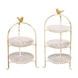 Maxbell Luxury Cake Stand 3 Tier Serving Tray Dessert Tray for Kitchen Pastry Candy 2 floors