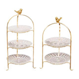 Maxbell Luxury Cake Stand 3 Tier Serving Tray Dessert Tray for Kitchen Pastry Candy 2 floors