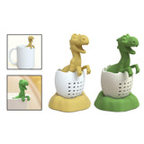 Maxbell Dinosaur Tea Infuser with Tray Teaware Tea Diffuser for Spices Seasonings Green