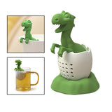 Maxbell Dinosaur Tea Infuser with Tray Teaware Tea Diffuser for Spices Seasonings Green