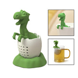 Maxbell Dinosaur Tea Infuser with Tray Teaware Tea Diffuser for Spices Seasonings Green