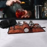 Maxbell Canvas Bartender Kit Bag Cocktail Tool bag Accessories for Home Indoor Brown