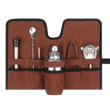 Maxbell Canvas Bartender Kit Bag Cocktail Tool bag Accessories for Home Indoor Brown