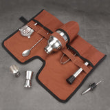 Maxbell Canvas Bartender Kit Bag Cocktail Tool bag Accessories for Home Indoor Brown
