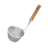 Maxbell Stainless Steel Pasta Spaghetti Strainer Wooden Handle Simple to Clean
