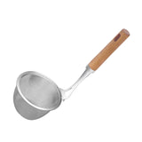 Maxbell Stainless Steel Pasta Spaghetti Strainer Wooden Handle Simple to Clean