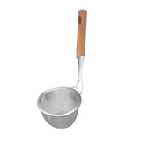 Maxbell Stainless Steel Pasta Spaghetti Strainer Wooden Handle Simple to Clean
