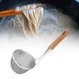 Maxbell Stainless Steel Pasta Spaghetti Strainer Wooden Handle Simple to Clean