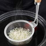 Maxbell Stainless Steel Pasta Spaghetti Strainer Wooden Handle Simple to Clean