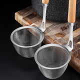 Maxbell Stainless Steel Pasta Spaghetti Strainer Wooden Handle Simple to Clean