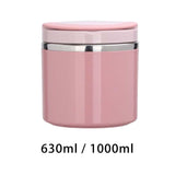 Maxbell Kitchen Thermal Cup Pink Portable Porridge Lunch Box for Travel Picnic 630ml