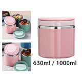 Maxbell Kitchen Thermal Cup Pink Portable Porridge Lunch Box for Travel Picnic 630ml