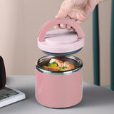 Maxbell Kitchen Thermal Cup Pink Portable Porridge Lunch Box for Travel Picnic 630ml