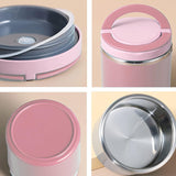 Maxbell Kitchen Thermal Cup Pink Portable Porridge Lunch Box for Travel Picnic 1000ml