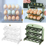 Maxbell Three Layers Egg Tray Dispenser Holder 24 Grid for Kitchen Drawer Household White