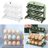 Maxbell Three Layers Egg Tray Dispenser Holder 24 Grid for Kitchen Drawer Household White
