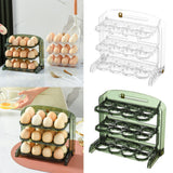 Maxbell Three Layers Egg Tray Dispenser Holder 24 Grid for Kitchen Drawer Household White