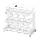 Maxbell Three Layers Egg Tray Dispenser Holder 24 Grid for Kitchen Drawer Household White