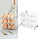 Maxbell Three Layers Egg Tray Dispenser Holder 24 Grid for Kitchen Drawer Household White