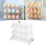 Maxbell Three Layers Egg Tray Dispenser Holder 24 Grid for Kitchen Drawer Household White